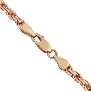 10K Yellow Gold Hollow Mens Rope Chain 3 mm